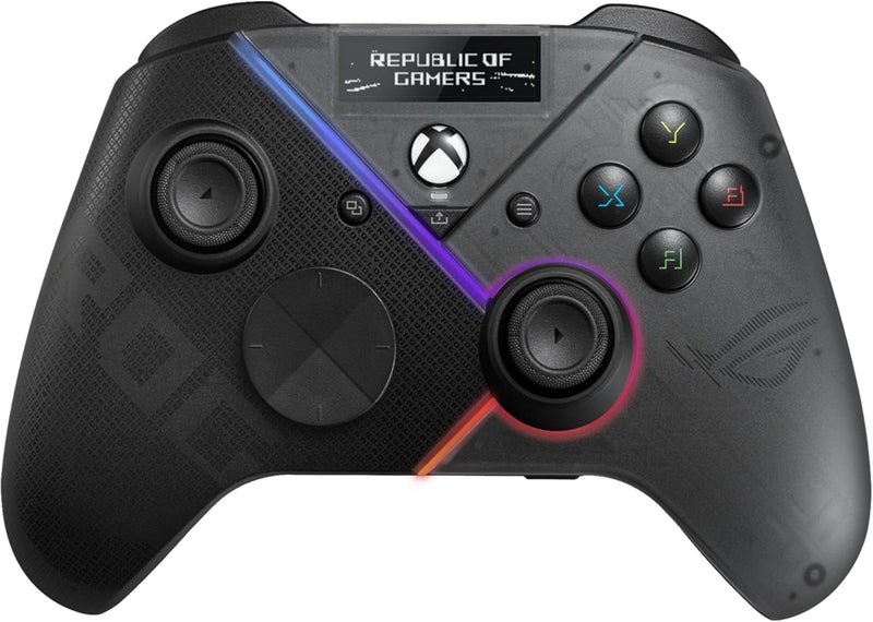 ASUS ROG Raikiri Pro Wireless PC controller, OLED display, USB-C/2.4GHz/BT on PC, USB-C on Xbox, 4 remappable rear buttons, step/linear triggers, adjustable joystick sensitivity, 3.5mm jack, ESS DAC - Image 1