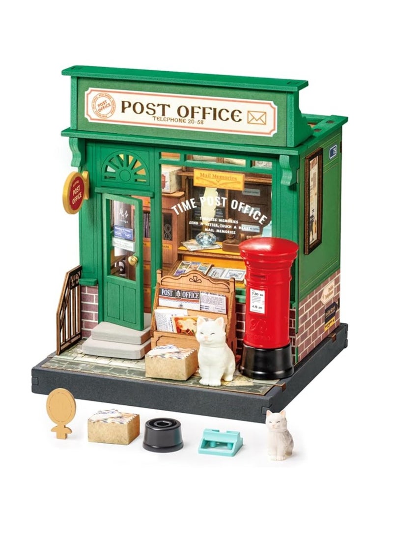 DIY Miniature Building Kit Century Post Office Micro Model Miniverse Lifestyle Bookshelf Decor Hobby Craft Gift - Image 1
