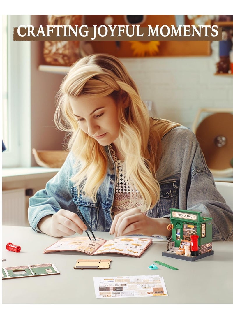DIY Miniature Building Kit Century Post Office Micro Model Miniverse Lifestyle Bookshelf Decor Hobby Craft Gift - Image 5