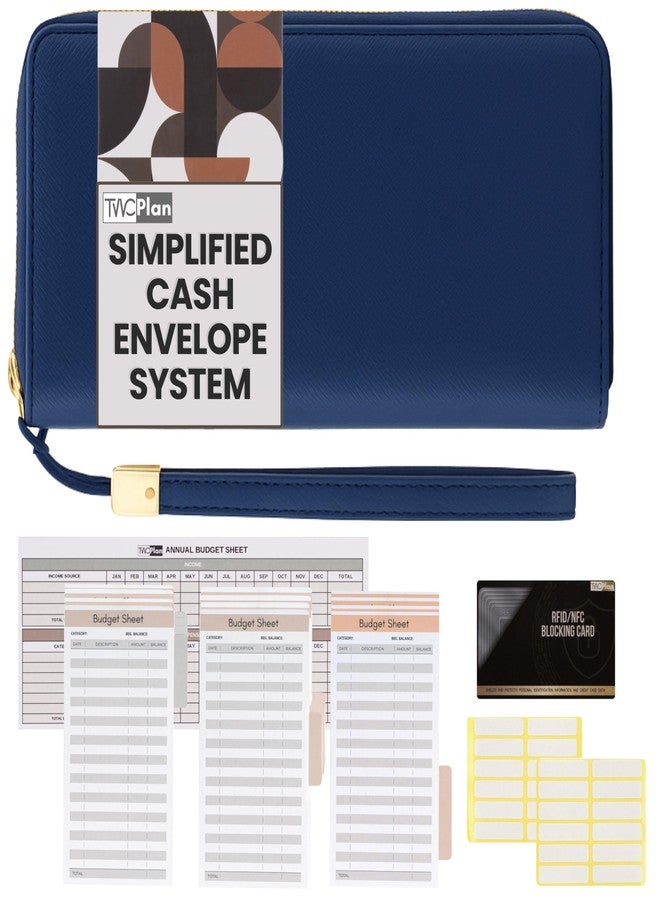 THREE WAY CUT Simplified Cash Envelopes System Budgeting Wallet-NO Envelope & Budget Binder Needed, Multi-Pocket Cash Stuffing Wallet, Money Organizer, Expense Tracker Sheets Card Holder, Leather Wallets for Women - Image 1