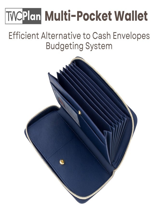THREE WAY CUT Simplified Cash Envelopes System Budgeting Wallet-NO Envelope & Budget Binder Needed, Multi-Pocket Cash Stuffing Wallet, Money Organizer, Expense Tracker Sheets Card Holder, Leather Wallets for Women - Image 4