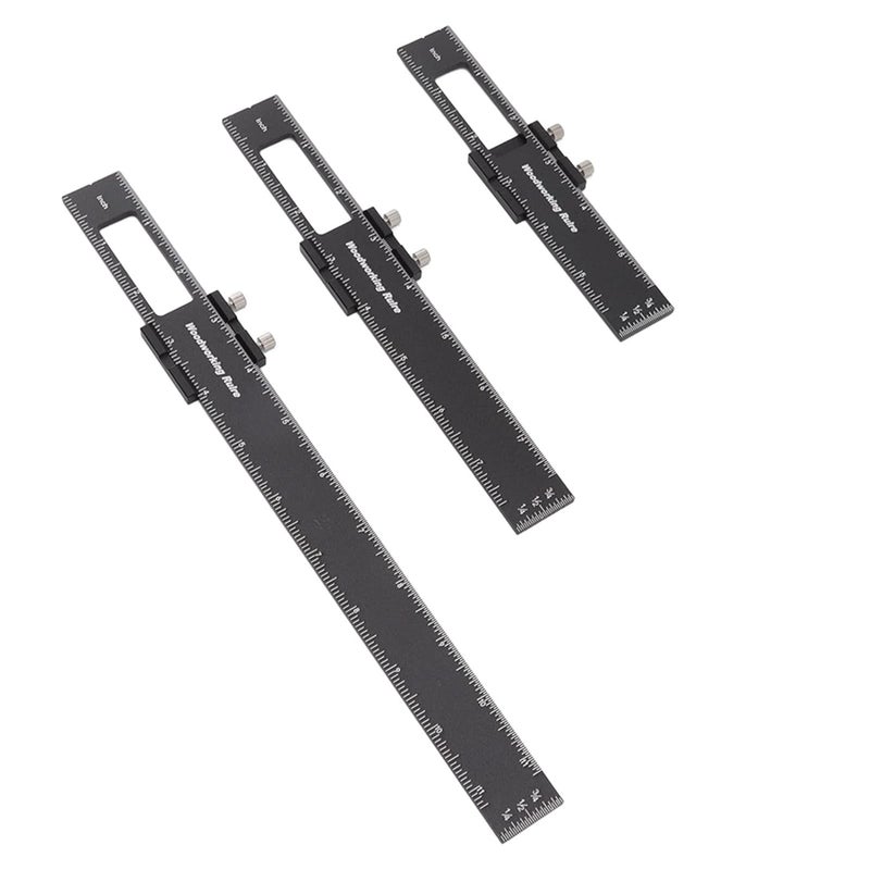 Aluminium Alloy T Type Woodworking Ruler Set With Slide Stops 3 Pcs Precision Measuring Tool - Image 5