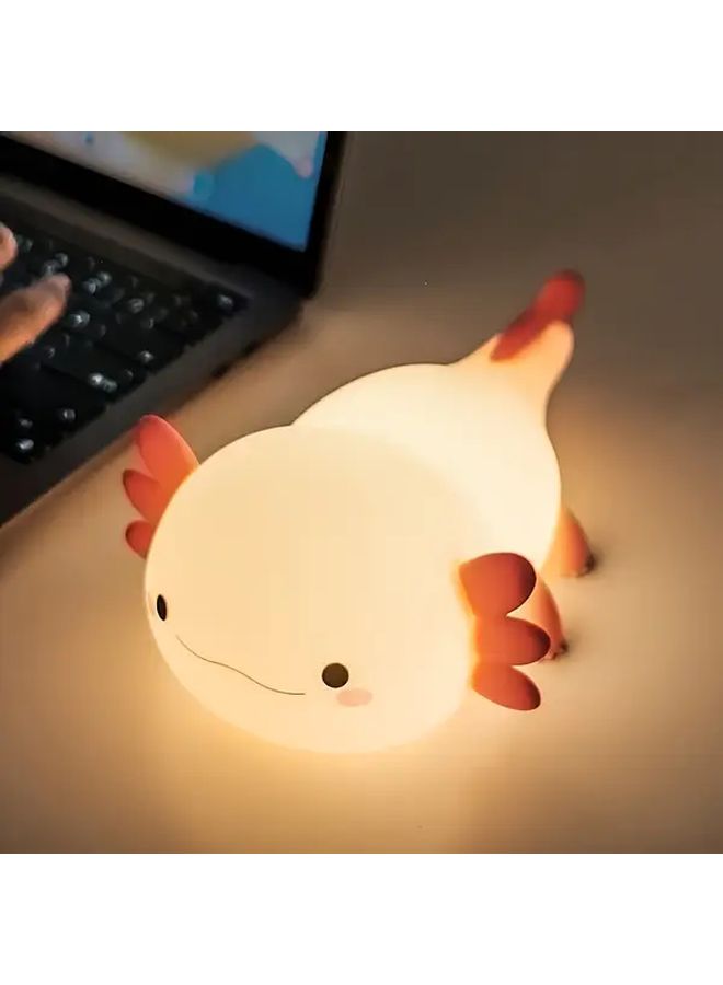 Axolotl Night Light USB Rechargeable Hexagonal Dinosaur Silicone Lamp Kids Room Decor Gift - Image 3