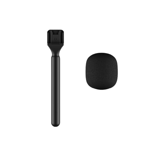PDEEY Mic Stand fit for DJI/Rode/Hollyland Lark/Movo Wireless Microphone, Holder Handheld Stick, Mic Cover Windscreen - Image 1