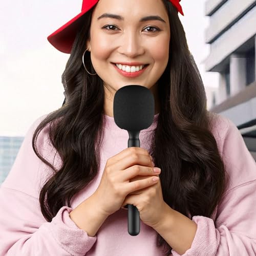 PDEEY Mic Stand fit for DJI/Rode/Hollyland Lark/Movo Wireless Microphone, Holder Handheld Stick, Mic Cover Windscreen - Image 4