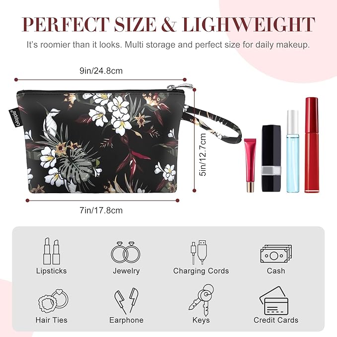 Gloppie Small Makeup Bag Make up Bags for Women Canvas Cosmetic Bag Pencil Case Small Toiletry Bag Travel Size Toiletries Swan - Image 2