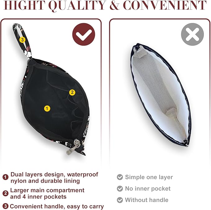 Gloppie Small Makeup Bag Make up Bags for Women Canvas Cosmetic Bag Pencil Case Small Toiletry Bag Travel Size Toiletries Swan - Image 5