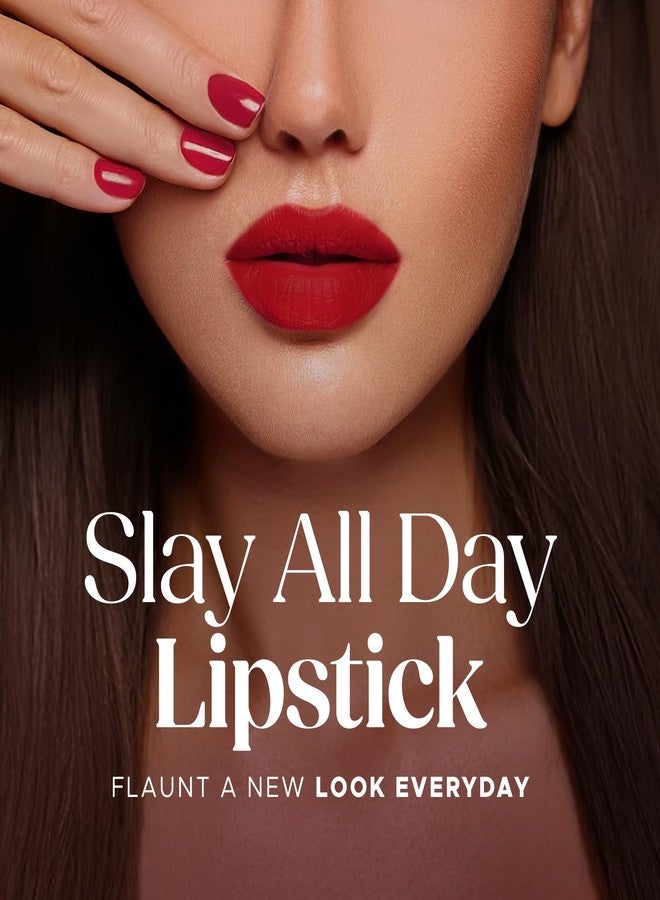 Hilary Rhoda Slay All Day Matte Lipstick | Transfer-proof & Smudge-proof | Long-Lasting & Premium Creamy Lipstick | Waterproof & Vibrant Colour lipstick | 2.6g (Dusty Rose - Shade 02) - Image 3