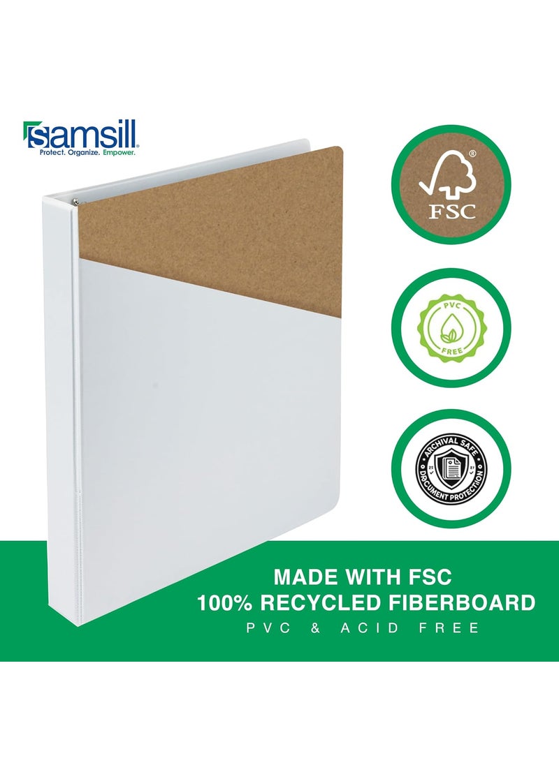 Samsill Samsill 1 Inch Document Storage BinderMade in USA FSC 100 Recycled Chipboard Round Ring Assorted Mix 3 Colors Dragon Fruit Blueberry Blue Coconut  - Image 5