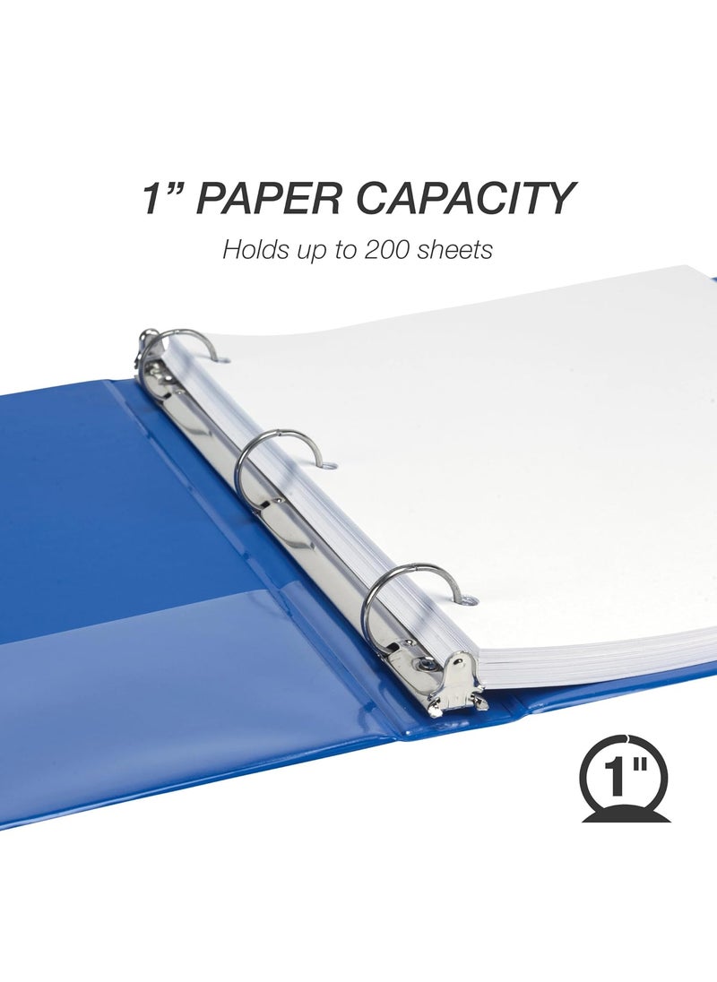 Samsill Samsill 1 Inch Document Storage BinderMade in USA FSC 100 Recycled Chipboard Round Ring Assorted Mix 3 Colors Dragon Fruit Blueberry Blue Coconut  - Image 4