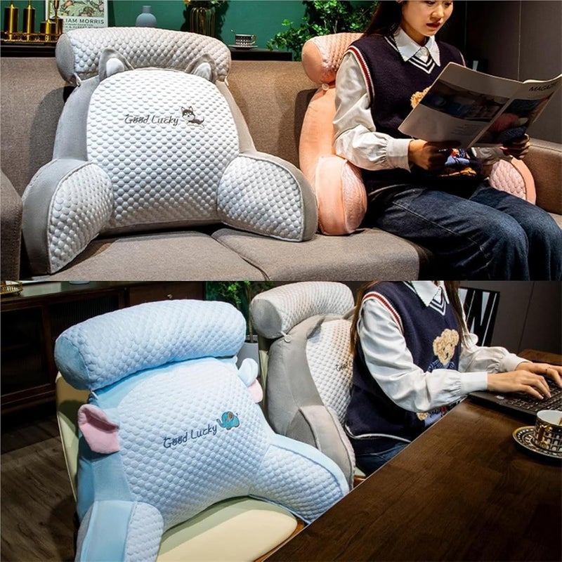 Reading Pillows, Waist and Neck Back Support Pillow Watching TV, Reading, Working, and Sitting in Bed(Gray,75x50cm) - Image 5