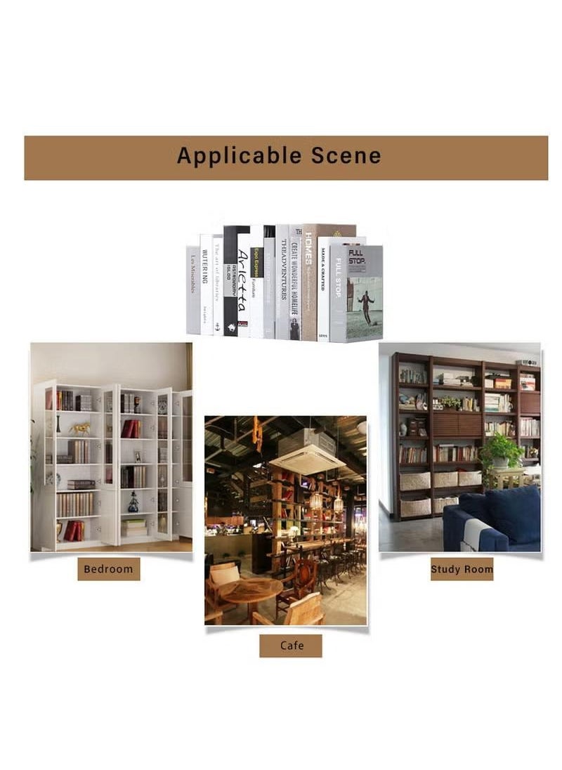 XiuWoo Decorative Books Set 12 Pcs Fashion Fake Book Modern Hardcover Decoration for Home Office Bar Table Shelf, Free Assemnly, light grey  - Image 2