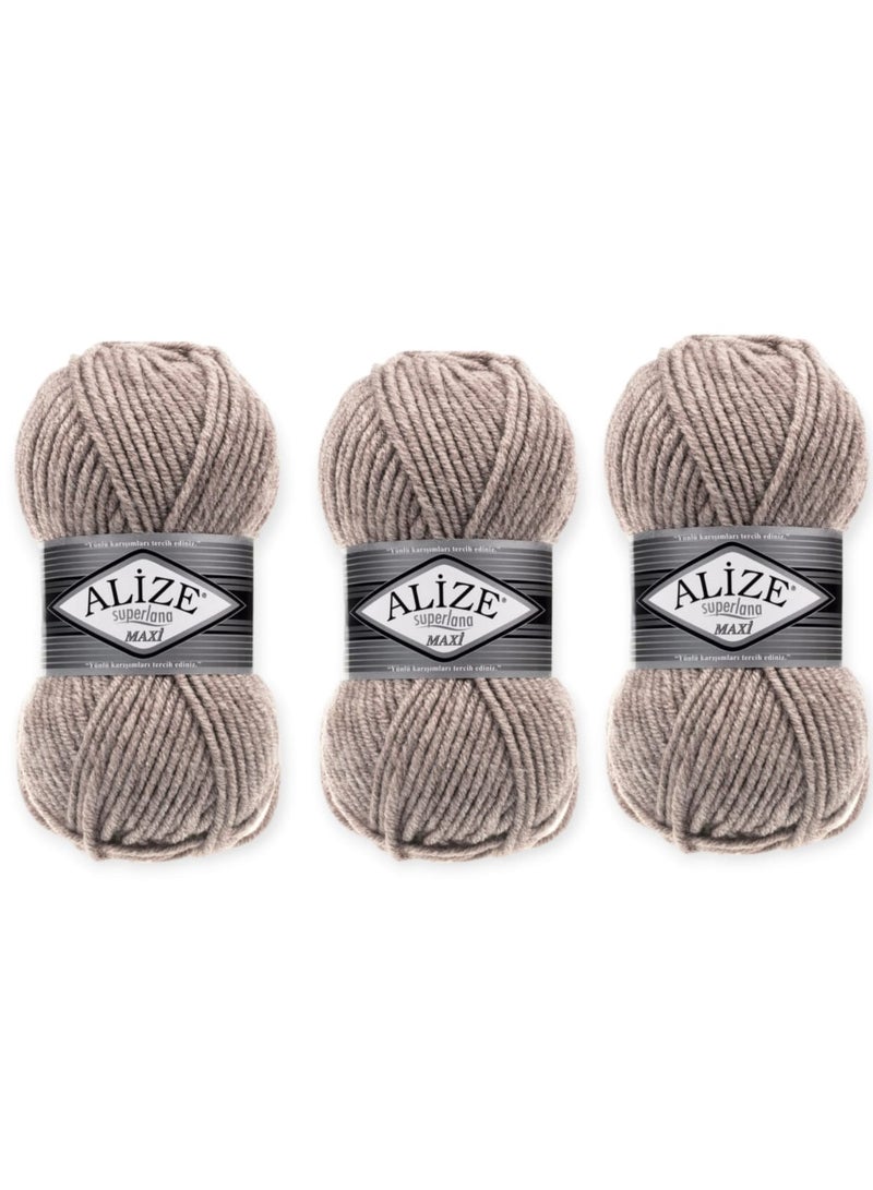 Alize Super Lana Maxi Wool Yarns 3pcs - Image 1