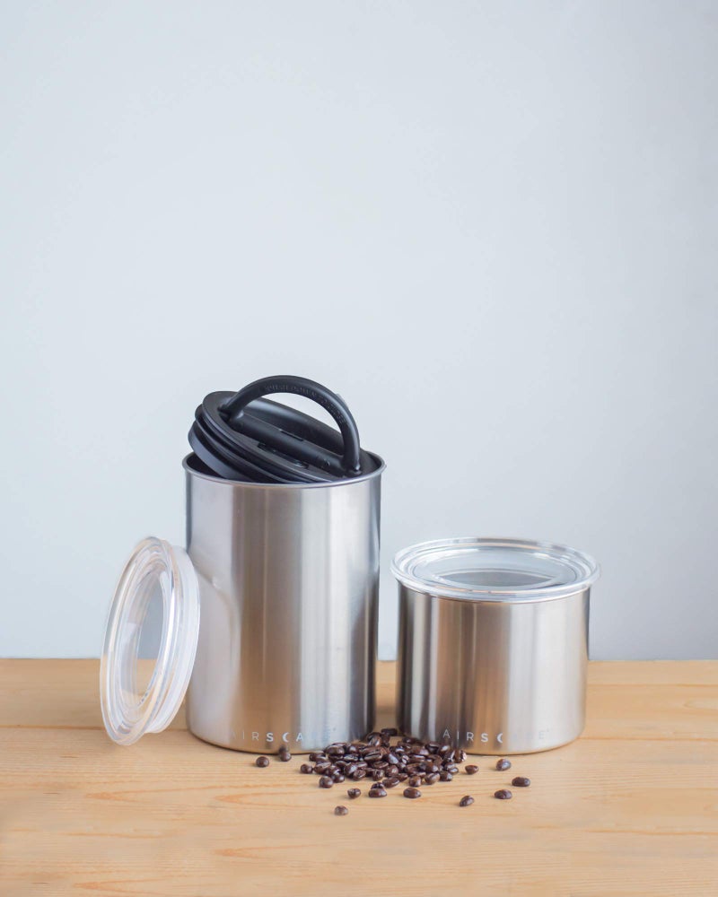 Planetary Design Airscape Stainless Steel Coffee Canister | Food Storage Container | US Patented Airtight Lid | Push Out Excess Air Preserve Food Freshness (Small, Matte White) - Image 2