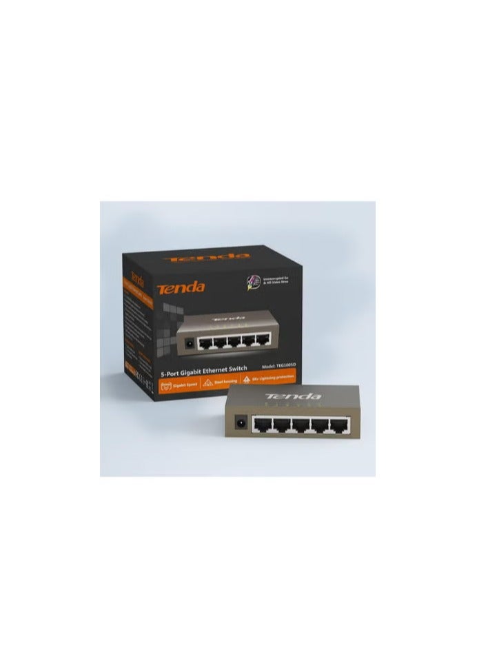 TEG1005D With 5-Port Gigabit Ethernet Unmanaged Switch Desktop Brown 