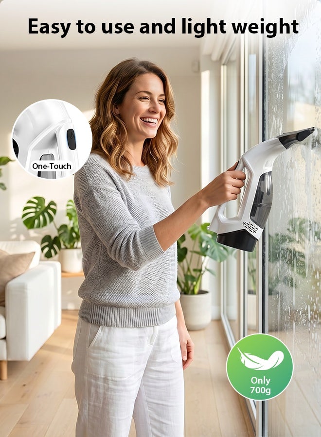 Xoopla Window Vacuum Squeegee Cordless, Electric Window Vacuum Cleaner with 30-40Inch Extension Pole, Versatile Cleaning Tool Set for Showers, Mirrors, Car Windshield, Countertops Tiles – 2000Pa Powerful Suction - Image 2