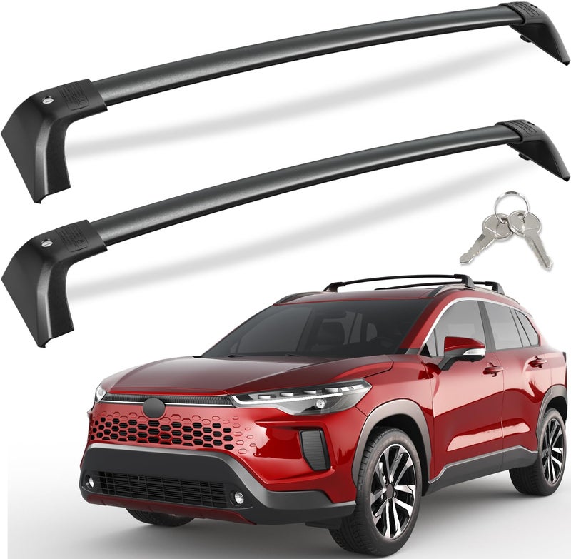 KINGGERI 260Lbs Lockable Roof Rack Cross Bars Compatible with Toyota Corolla Cross 2022 2023 2024 2025 2026 with Flush Side Rails Heavy Duty All Aluminum Rail Crossbar AntiTheft Metal Matte Coated - Image 3