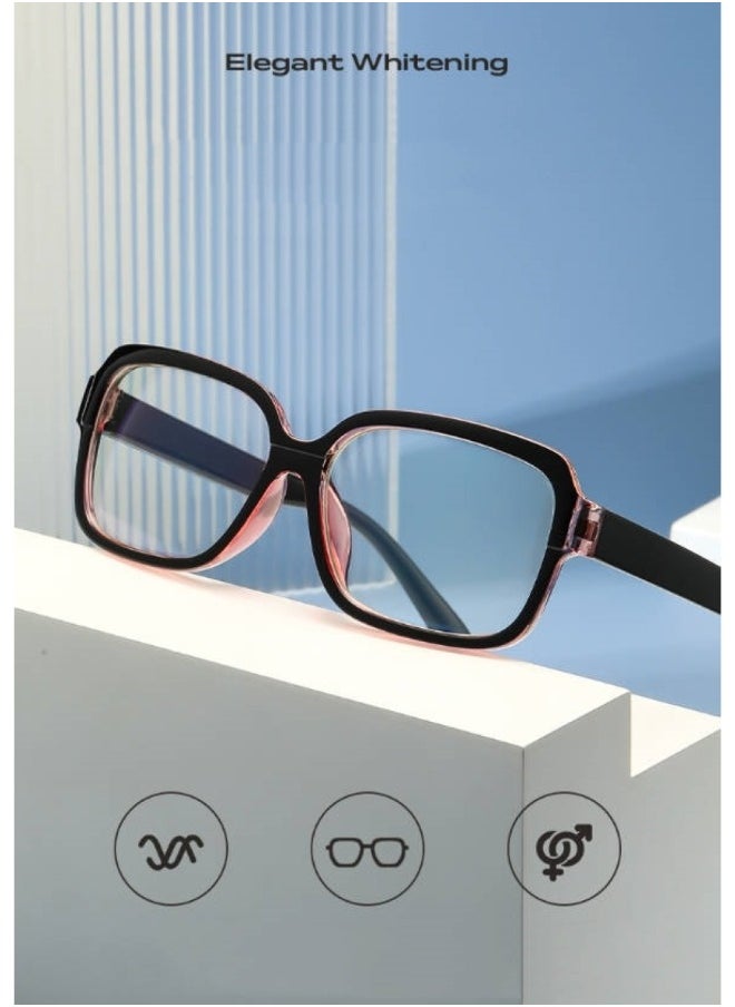HALAMODO - Unisex Reading Glasses Oversized Blue Light Blocking Glasses Fashion Square Eyewear Anti-Fatigue Computer Monitor Gaming Glasses Reduce Eye Strain Gamer Glasses - Image 1