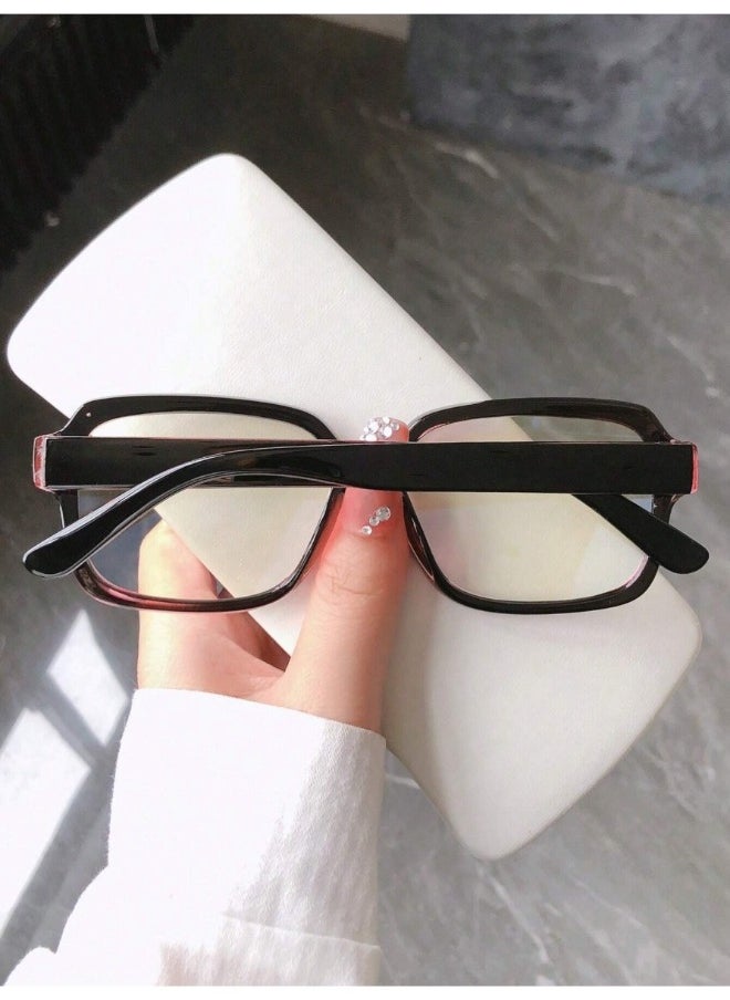 HALAMODO - Unisex Reading Glasses Oversized Blue Light Blocking Glasses Fashion Square Eyewear Anti-Fatigue Computer Monitor Gaming Glasses Reduce Eye Strain Gamer Glasses - Image 1