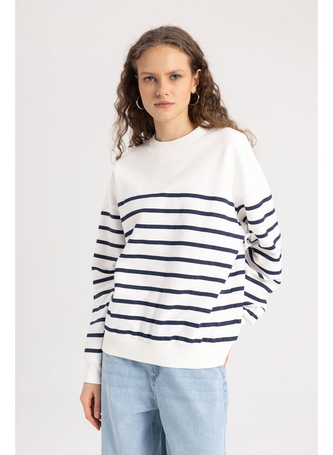 DeFacto Woman Relax Fit Crew Neck Knitted Sweat Shirt - Image 5