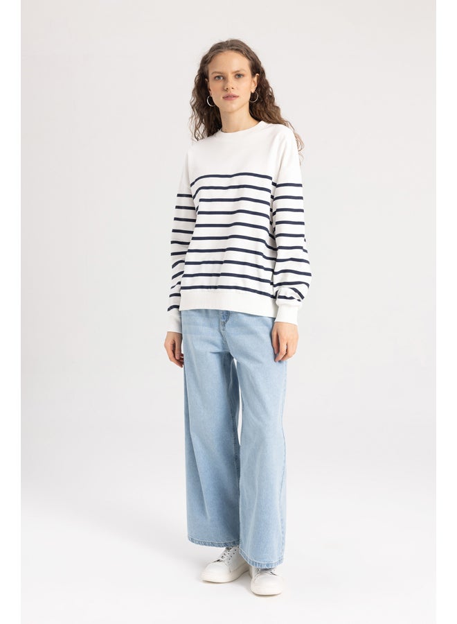DeFacto Woman Relax Fit Crew Neck Knitted Sweat Shirt - Image 4
