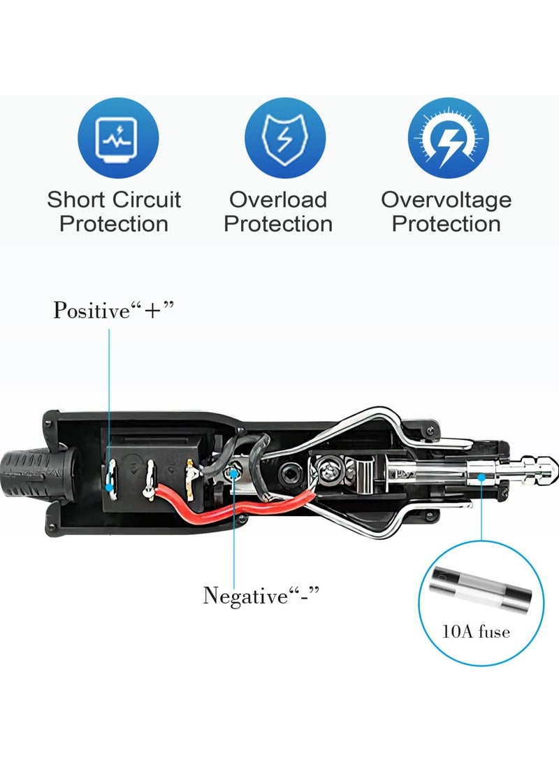 SYOSI 4Pcs Car Cigarette Lighter Adapter with Switch, with 10A Fuse Universal Plug for Cigarette Lighter Socket 12V-24V Universal Cigarette Lighter Plug, Random Tinning and Screw Connections. - Image 4