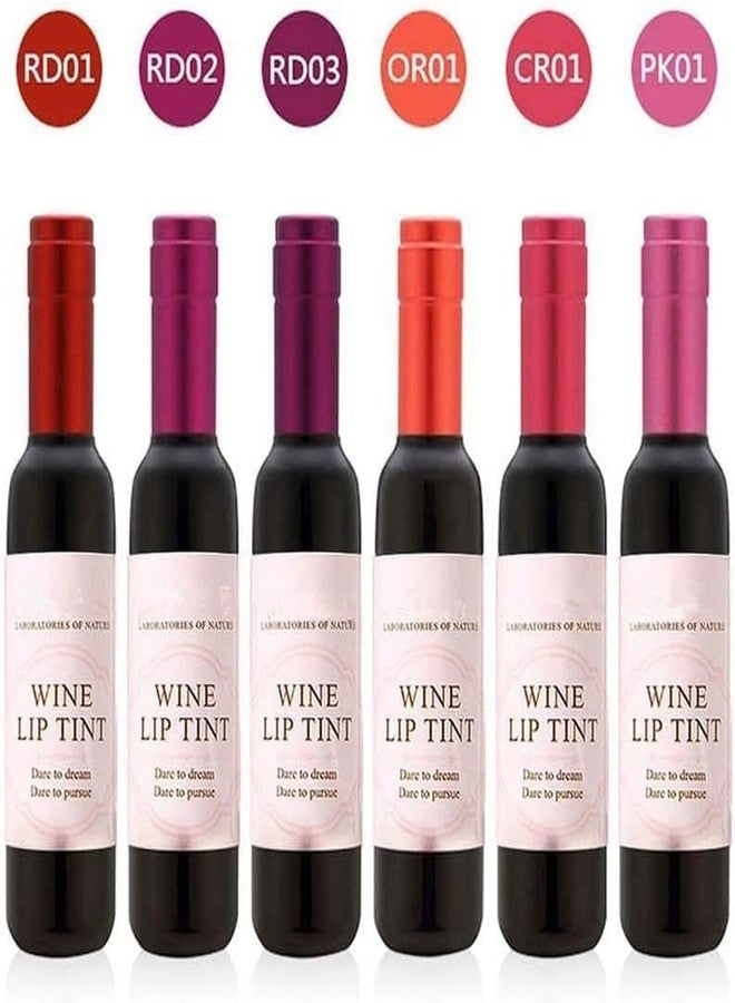 VBA 6 Colors Wine Lip Tint - Natural Liquid Lipstick Long Lasting Gloss Matte Sticks Bottle (6pcs) - Image 4