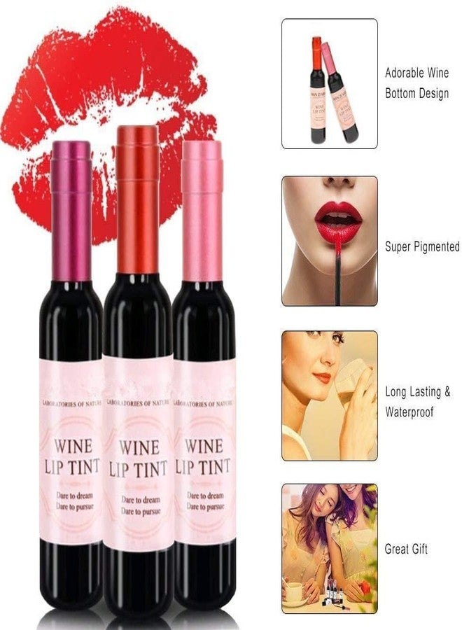 VBA 6 Colors Wine Lip Tint - Natural Liquid Lipstick Long Lasting Gloss Matte Sticks Bottle (6pcs) - Image 5