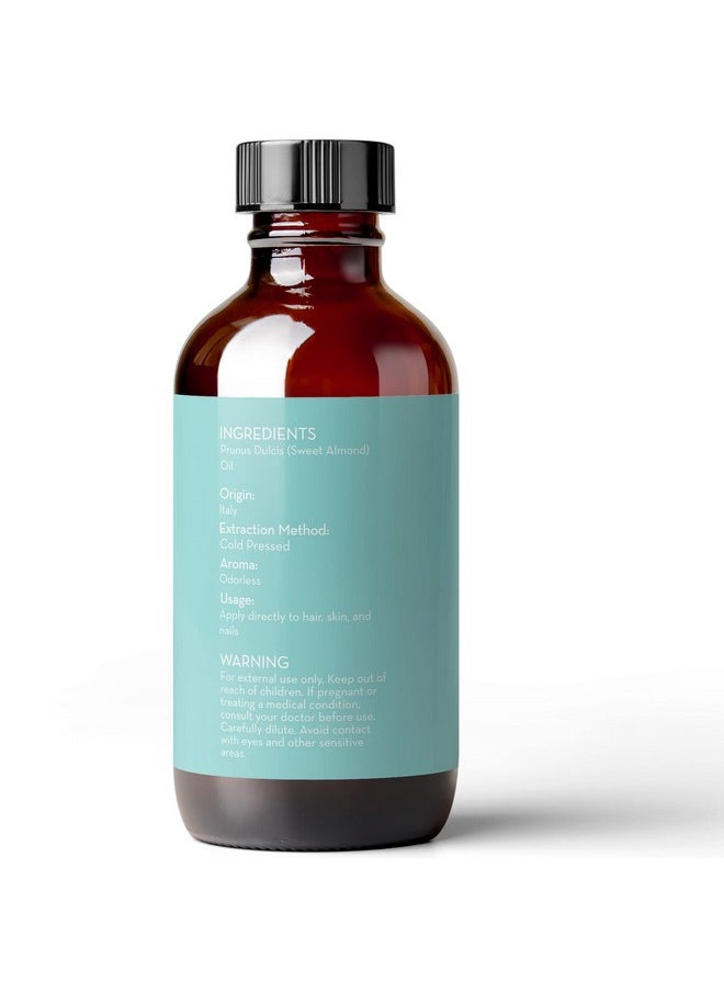 PURE BODY NATURALS Sweet Almond Oil, 4 Fl Oz - Cold Pressed And 100% Pure - For Hair, Skin, Nails, Therapeutic Massage, Carrier Oil  - Image 5