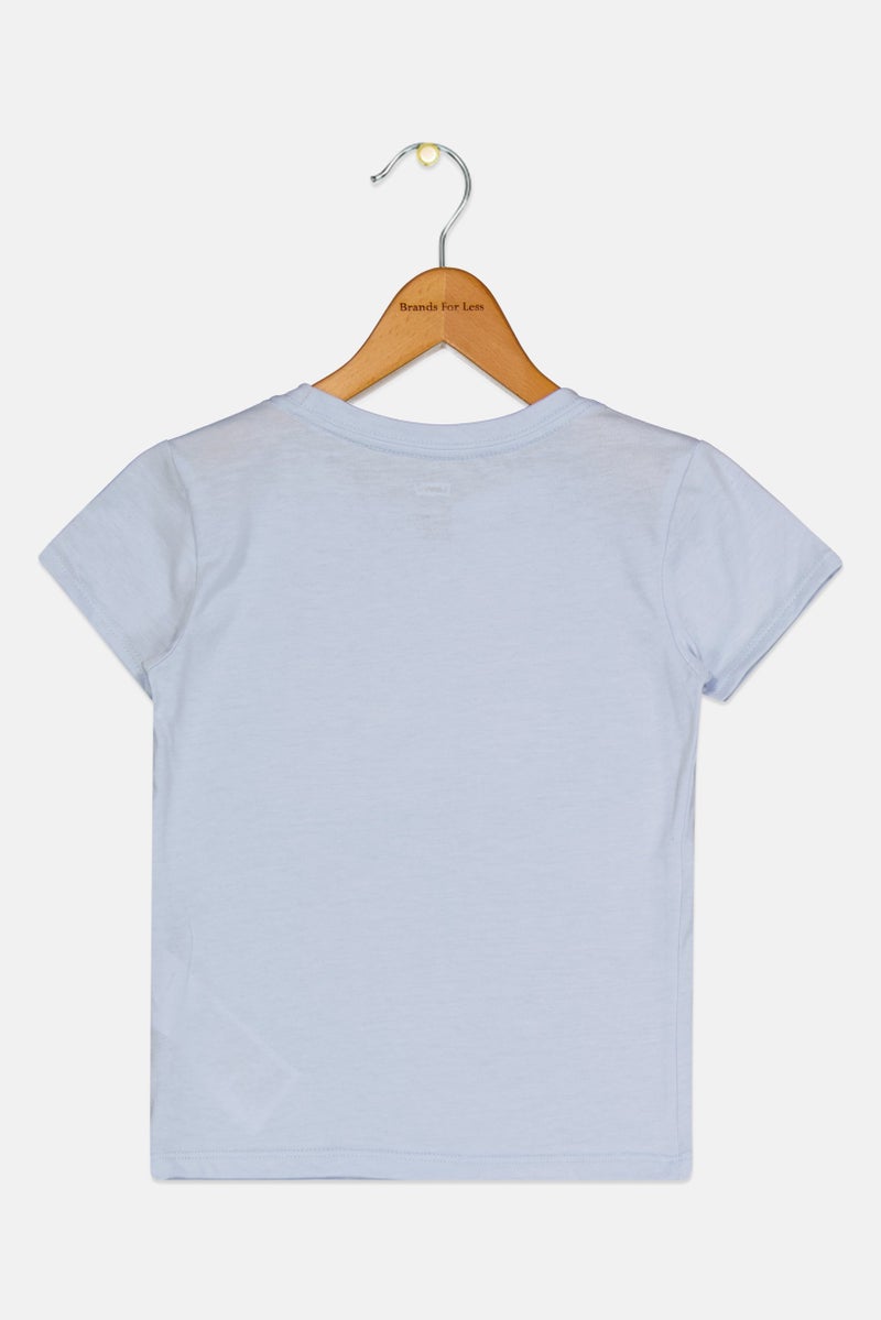 Levi's Toddlers Girl Graphic Print Short Sleeve Top, Light Blue - Image 2