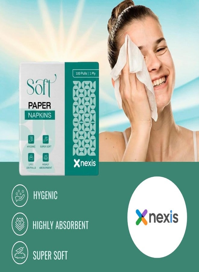 NEXIS Premium Tissue Paper Napkins || 400 Pulls (100 Pulls x 4 Packs) || Embossed 100% Virgin Pulp || Disposable Dinner Serviettes for Home, Restaurant, Hotel & Travel - Image 3