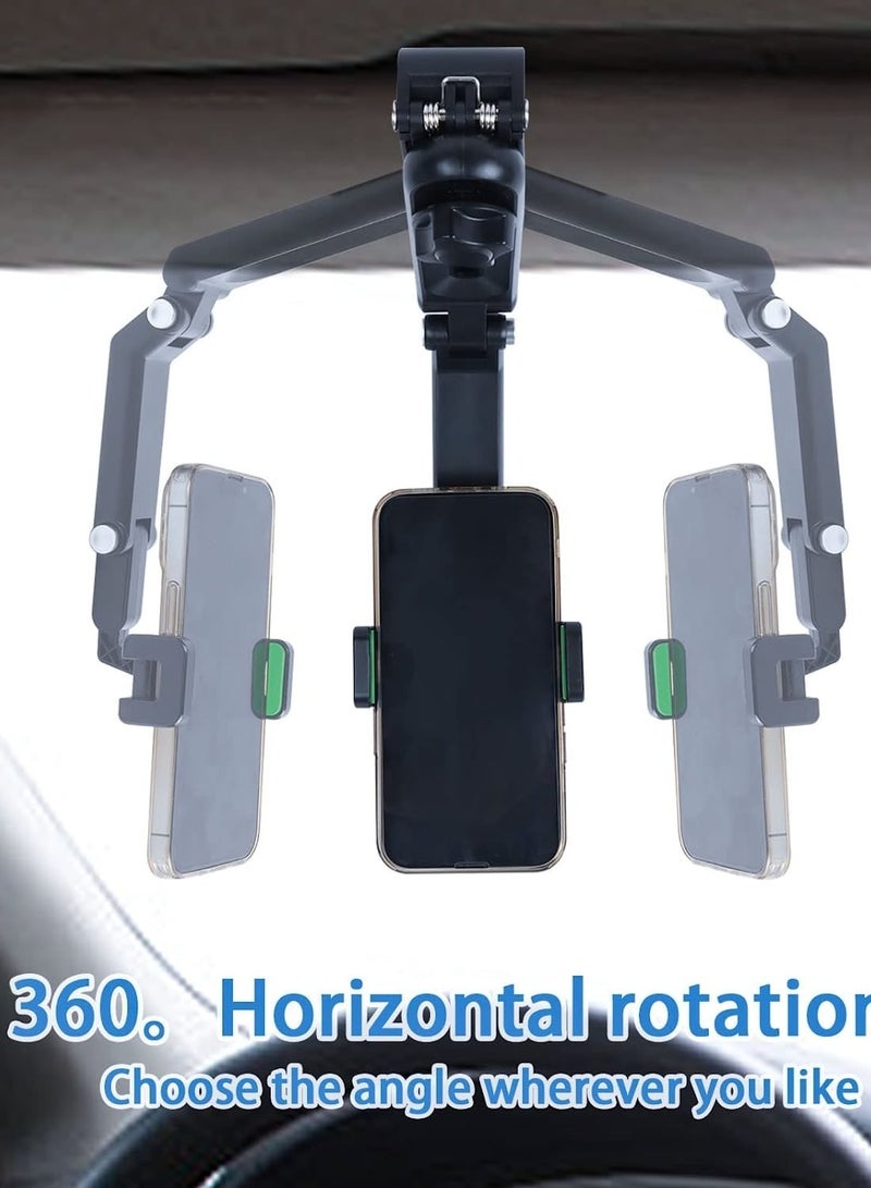 Green Cell Phone Holder for Car，Mount Clip for Car Cellphone，360° Rearview Phone Holder for Car Sun Visor，Perfectly for iPhone pro, 13/12pro,XR,XS,Pro,Samsumg,Andriod, Car Accessories - Image 4