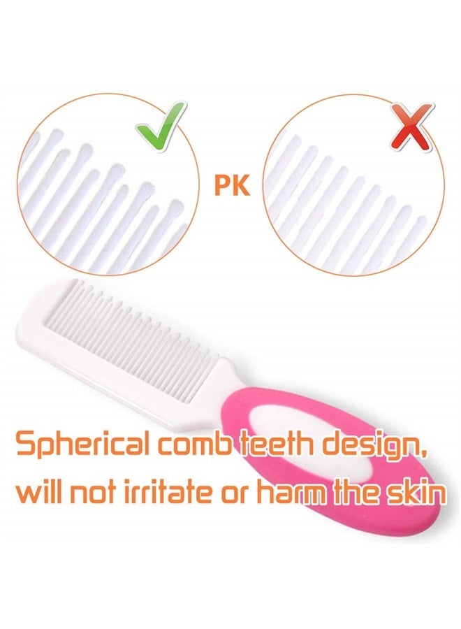 MR LION Baby Hair Brush, Cradle Cap Brush, Baby Hair Comb, Baby Hair Brush and Comb Set for Newborns & Toddlers, Baby Brush Soft Bristles, Ideal for Cradle Cap, Perfect Baby Registry Gift (Rose Red) - Image 2