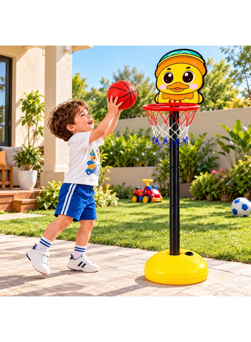 لعبة كرة سلة للأطفال مع ستاند 110 سم، Basketball Hoop Set مع كرة ومضخة، لعبة رياضية لتنمية مهارات التصويب والتنسيق الحركي - Image 1