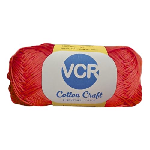 VCR 8Ply Bright Red Cotton Craft Yarn, 100 Grams Hank, 160 Meters Length, Cotton Combed Ball for Crochet and Knitting, Pack of 1 Yarn, Suitable for DIY Crafts - Image 5