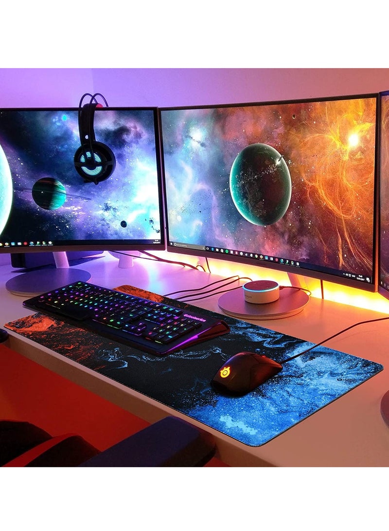 Mixed Color Gaming Mouse Pad ,Large Extended Keyboard and Mouse Mat for PC ,Non Slip Desk Mat 700× 300 - Image 2