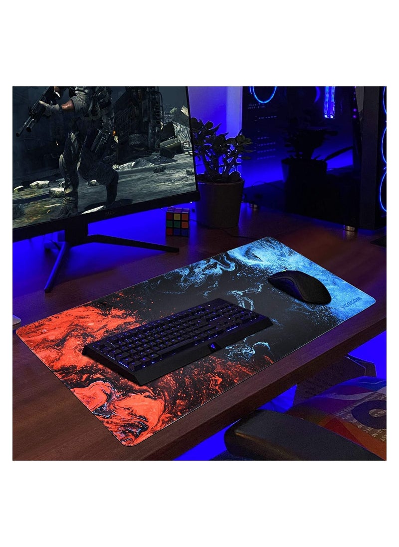 Generic - Mixed Color Gaming Mouse Pad ,Large Extended Keyboard and Mouse Mat for PC ,Non Slip Desk Mat 700× 300 - Image 1