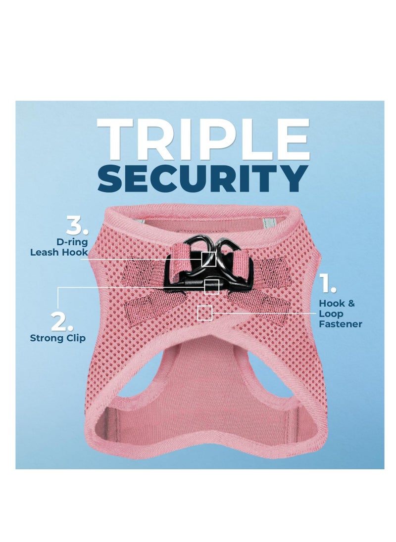 VOYAGER - Voyager step in air dog harness all weather mesh step in vest harness for small and medium dogs and cats by best pet supplies harness pink small - Image 1