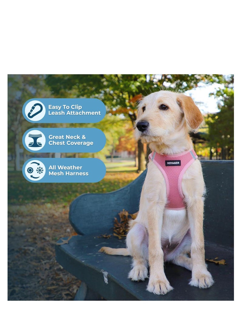 VOYAGER - Voyager step in air dog harness all weather mesh step in vest harness for small and medium dogs and cats by best pet supplies harness pink small - Image 1