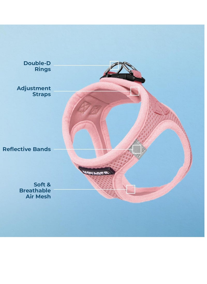 VOYAGER - Voyager step in air dog harness all weather mesh step in vest harness for small and medium dogs and cats by best pet supplies harness pink small - Image 1