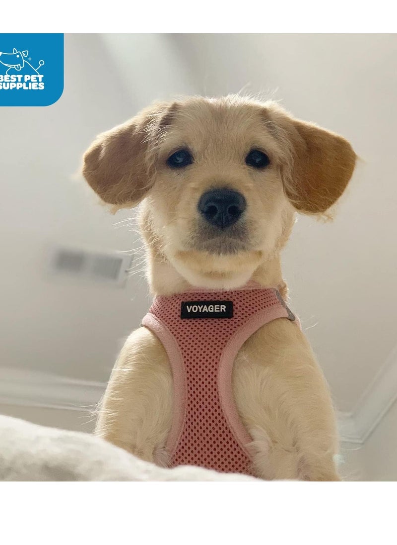 VOYAGER - Voyager step in air dog harness all weather mesh step in vest harness for small and medium dogs and cats by best pet supplies harness pink small - Image 1
