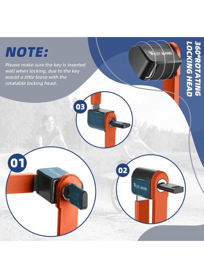 WEST BIKING Folding Bike Lock, Compact Bicycle Lock with 2 Keys, 2.6 FT Heavy Duty Anti Theft Bike Foldable Locks, Bicycle Security Chain Lock with Mounting Bracket for Electric Scooter Bikes - Image 5