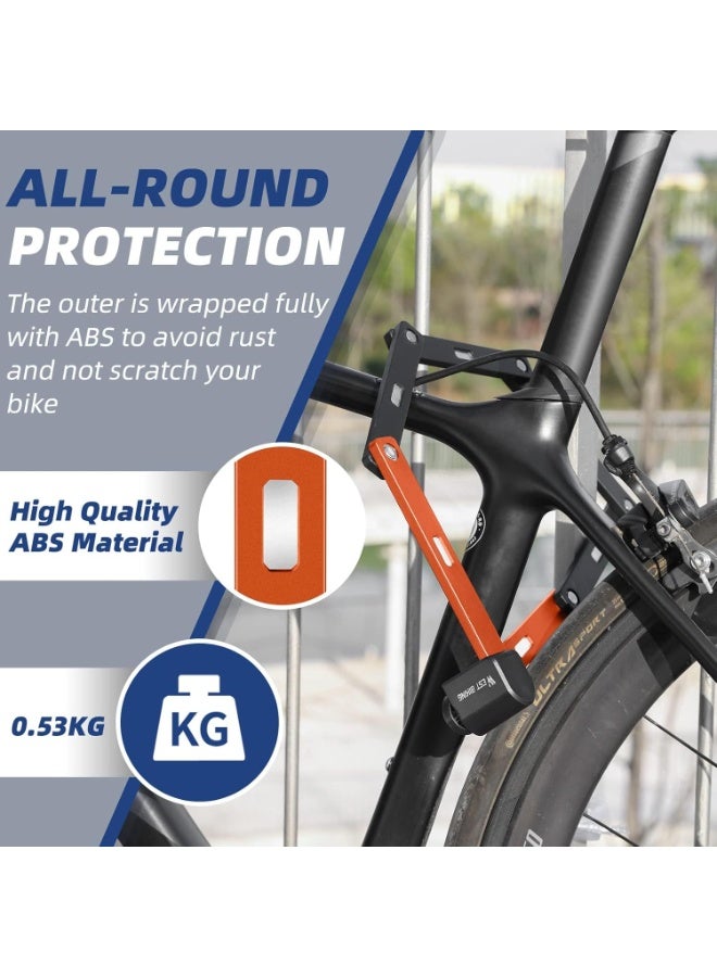 WEST BIKING Folding Bike Lock, Compact Bicycle Lock with 2 Keys, 2.6 FT Heavy Duty Anti Theft Bike Foldable Locks, Bicycle Security Chain Lock with Mounting Bracket for Electric Scooter Bikes - Image 3