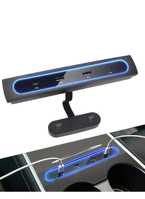 Tesla Model 3 Y Central Console USB Hub Adaptor 4 In 1 USB Centre Console Smart Sensor For Tesla