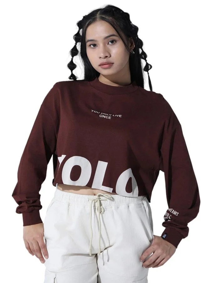 هوبرهولمي تيشيرت نسائي بني مريح وعصري