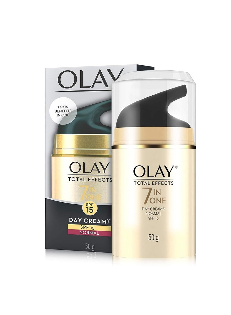 كريم نهاري أولاي تول إيفكتس 7 في 1 للبشرة العادية مع عامل حماية من الشمس SPF 15، مرطب وجه مضاد للشيخوخة، خالٍ من العطر 50 جم - Image 1