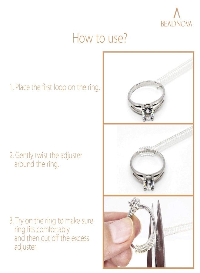 BEADNOVA Ring Sizer Ring Guard Adjuster for Loose Spacer Clear Resizer Tightener (3 Sizes, 15pcs) - Image 4