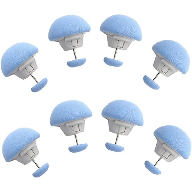 Mooka Duvet Clips Mushroom Duvet Cover Pins Cotton Quilt Fixer Duvet Fasteners Grippers Anti-Movement Bed Quilt Clamps Sheet Quilt Holder Clips for Socks Curtains Quilt Cove (Blue, Pack of 8)  - Image 1