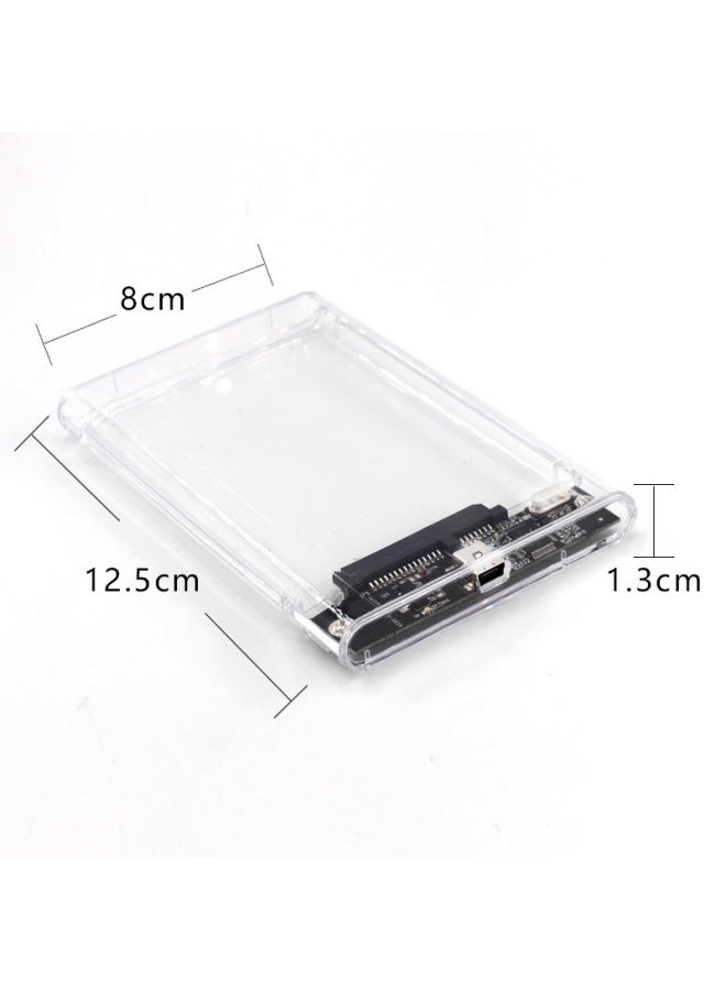 Transparent Mobile Hard Disk Box 2.5 Inch SATA Serial Port Solid State SSD Mechanical USB2.0 Push-pull Slide Cover Self-produced-Color:Transparent 3.1 Drive  - Image 5