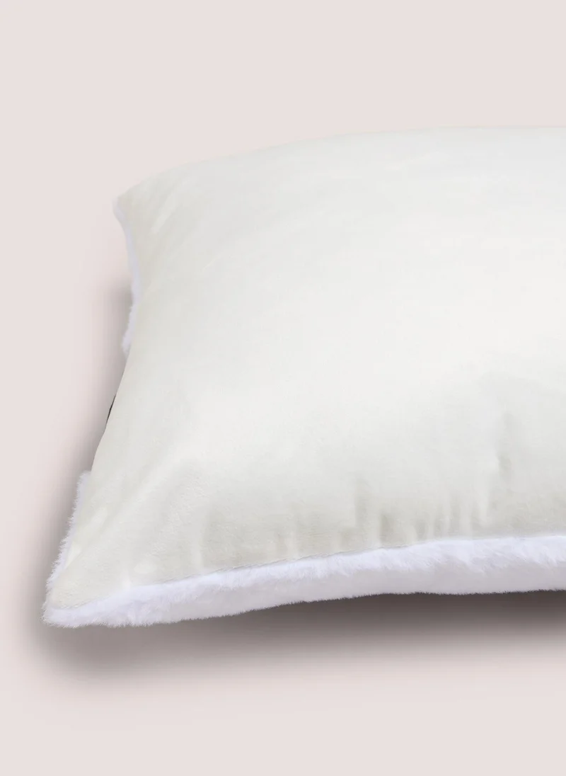 Matalan Mono 3D Bow Fleece Cushion White